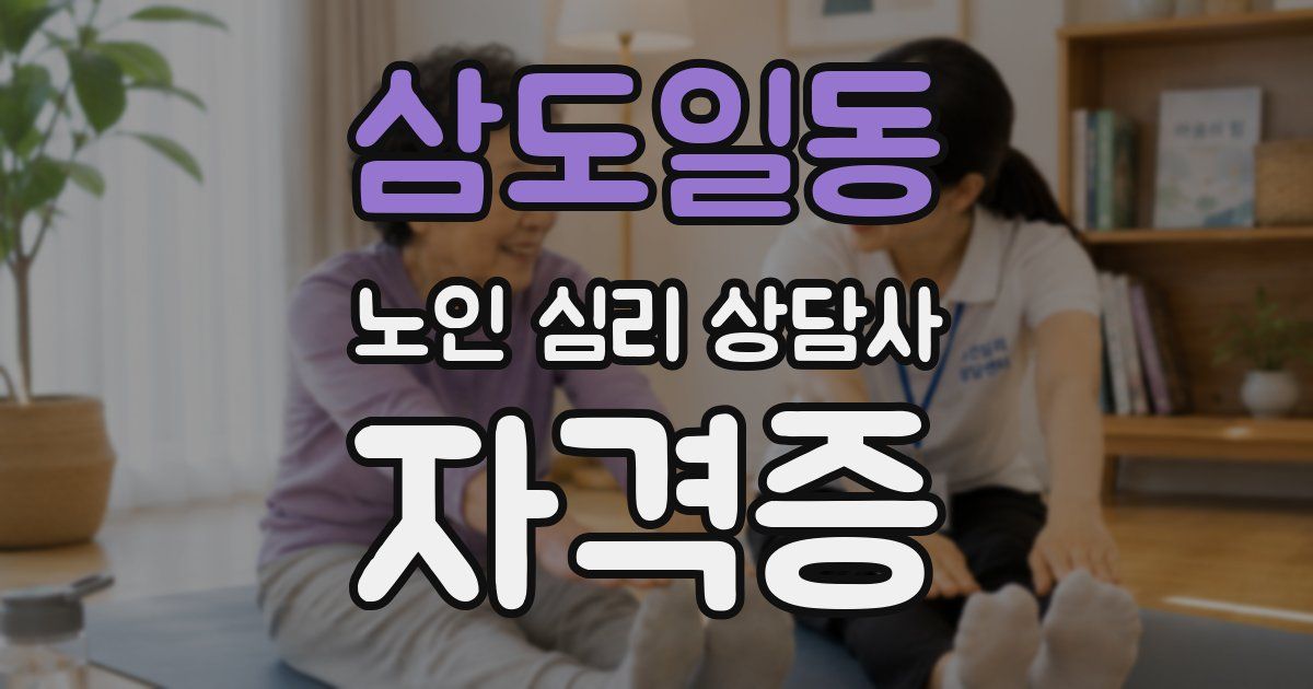삼도일동 노인 심리 상담사 자격증
