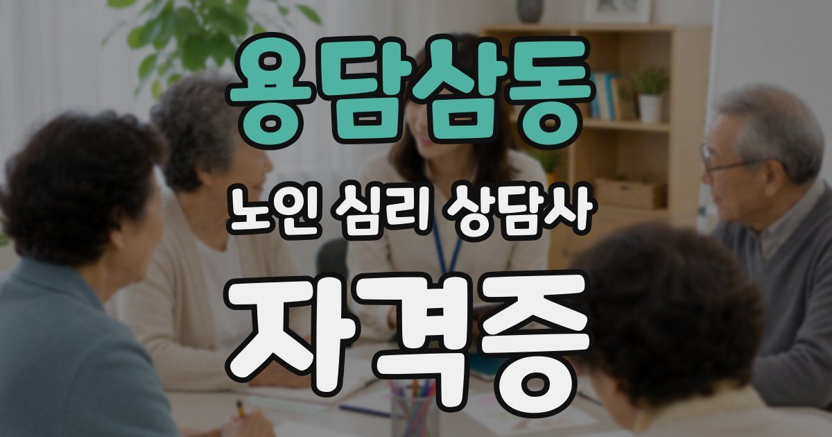 용담삼동 노인 심리 상담사 자격증