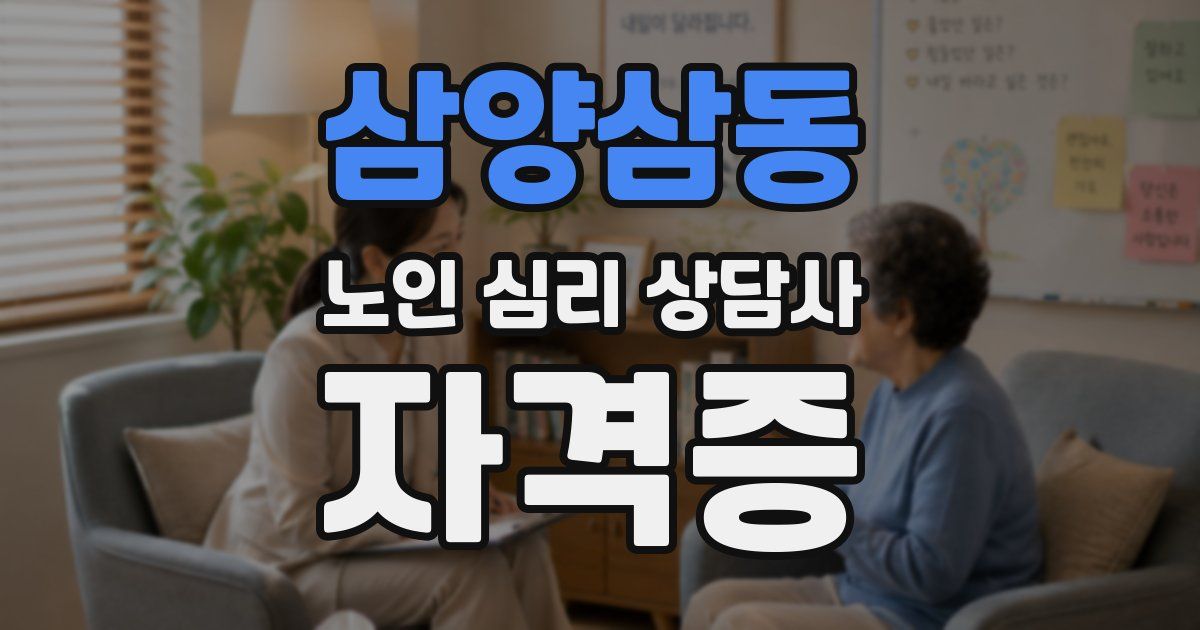 삼양삼동 노인 심리 상담사 자격증