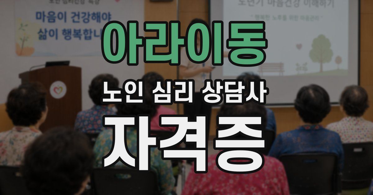 아라이동 노인 심리 상담사 자격증