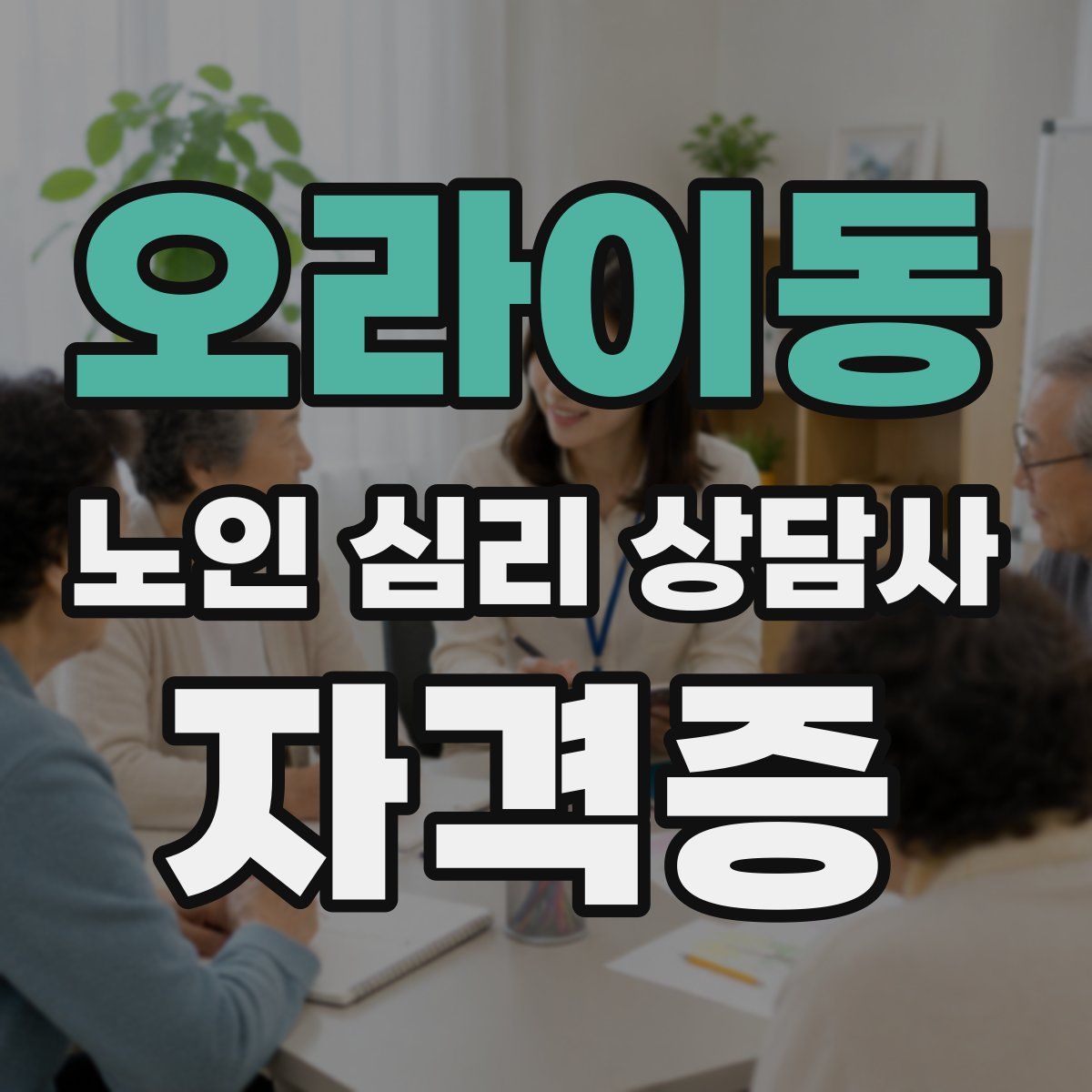 오라이동 노인 심리 상담사 자격증