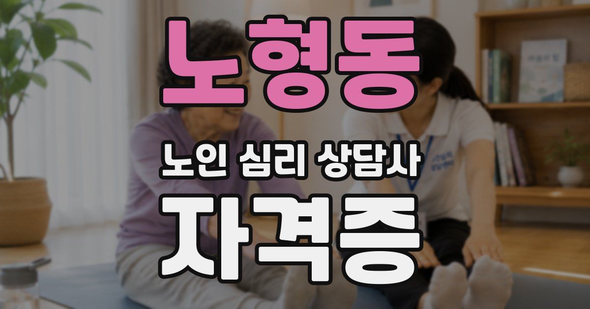 노형동 노인 심리 상담사 자격증