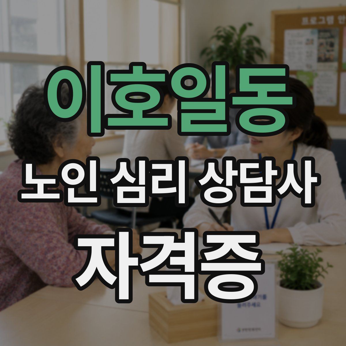 이호일동 노인 심리 상담사 자격증