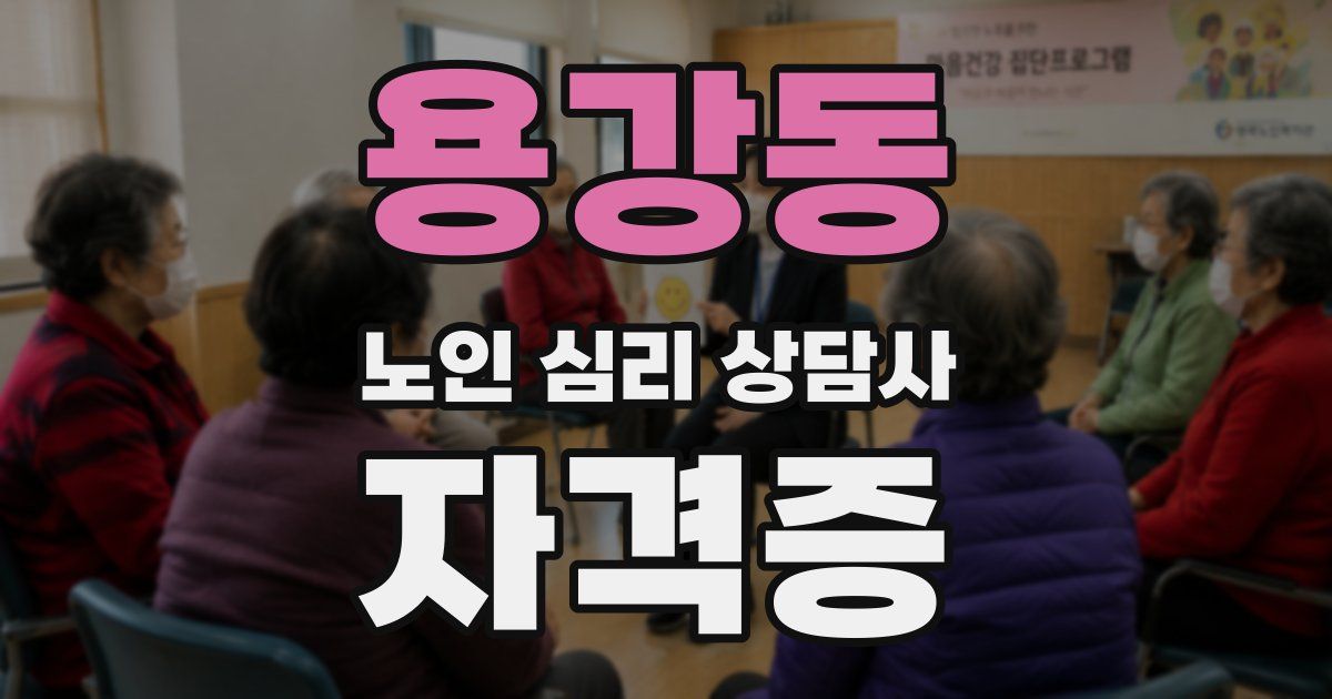 용강동 노인 심리 상담사 자격증