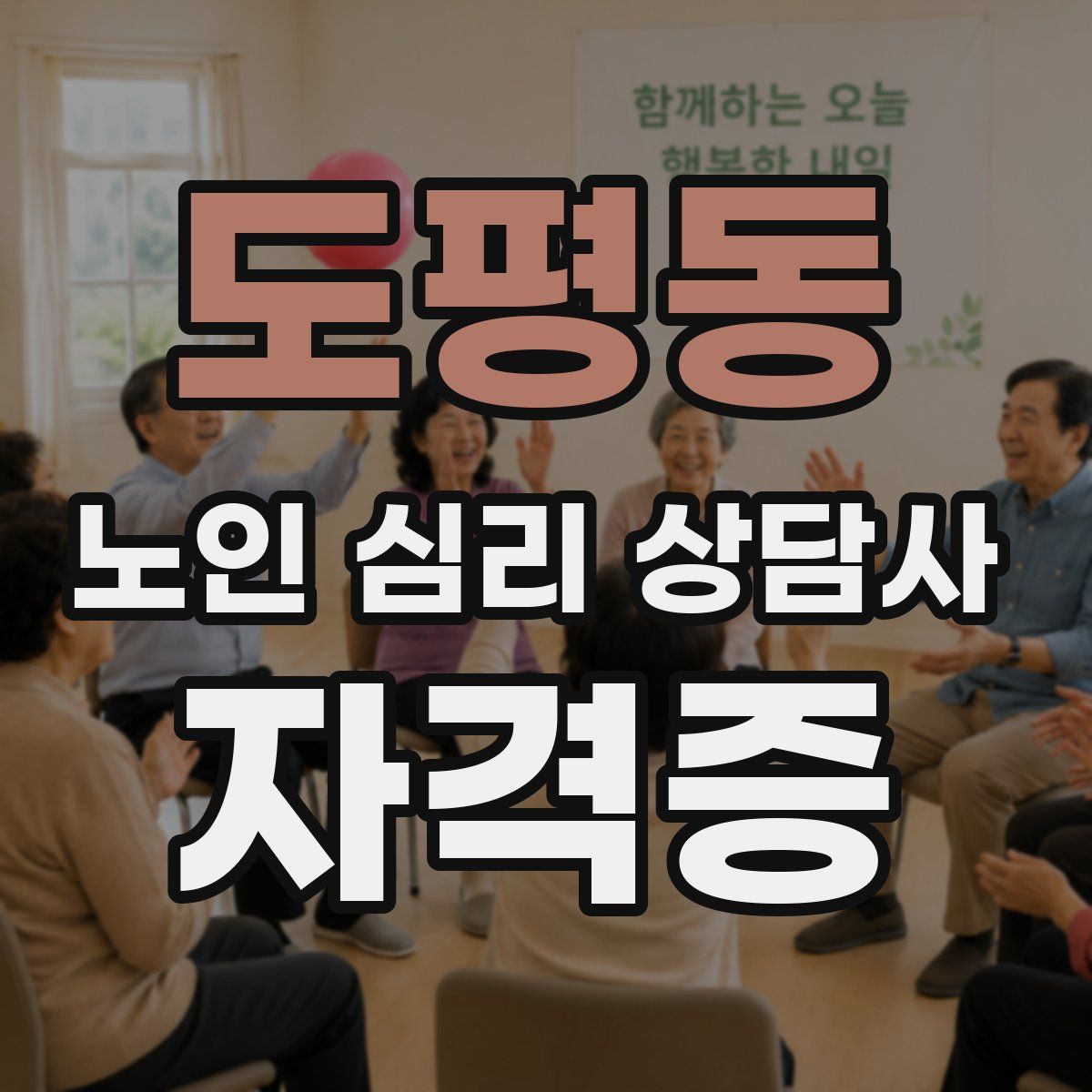 도평동 노인 심리 상담사 자격증