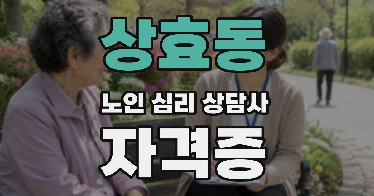 상효동 노인 심리 상담사 자격증