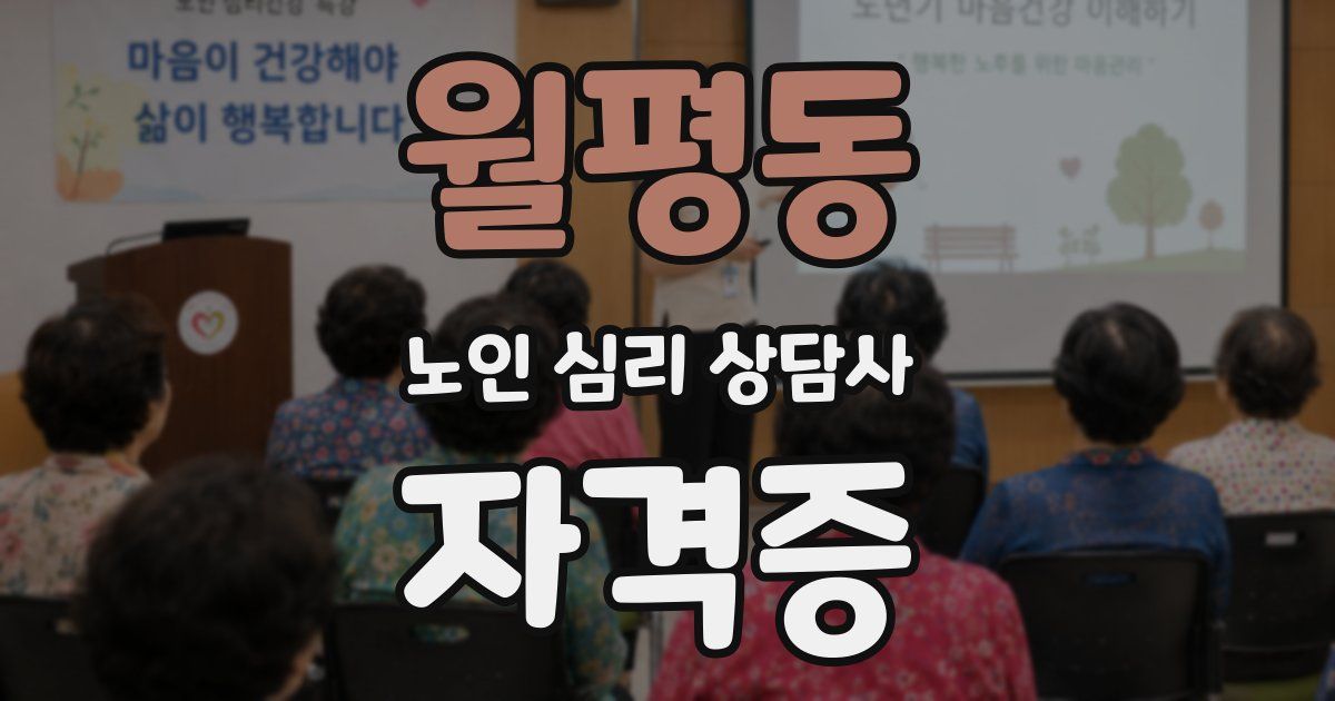 월평동 노인 심리 상담사 자격증