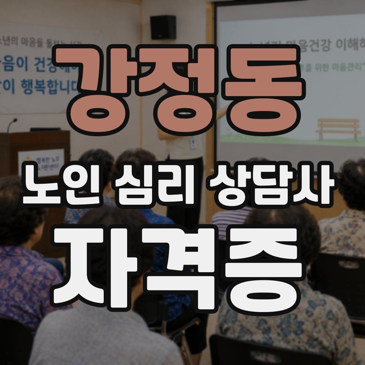 강정동 노인 심리 상담사 자격증