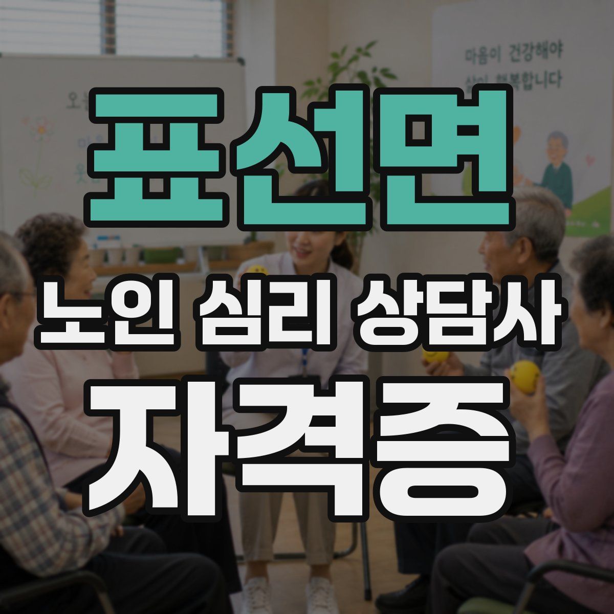 표선면 노인 심리 상담사 자격증