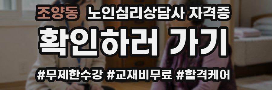 조양동 노인 심리 상담사 자격증