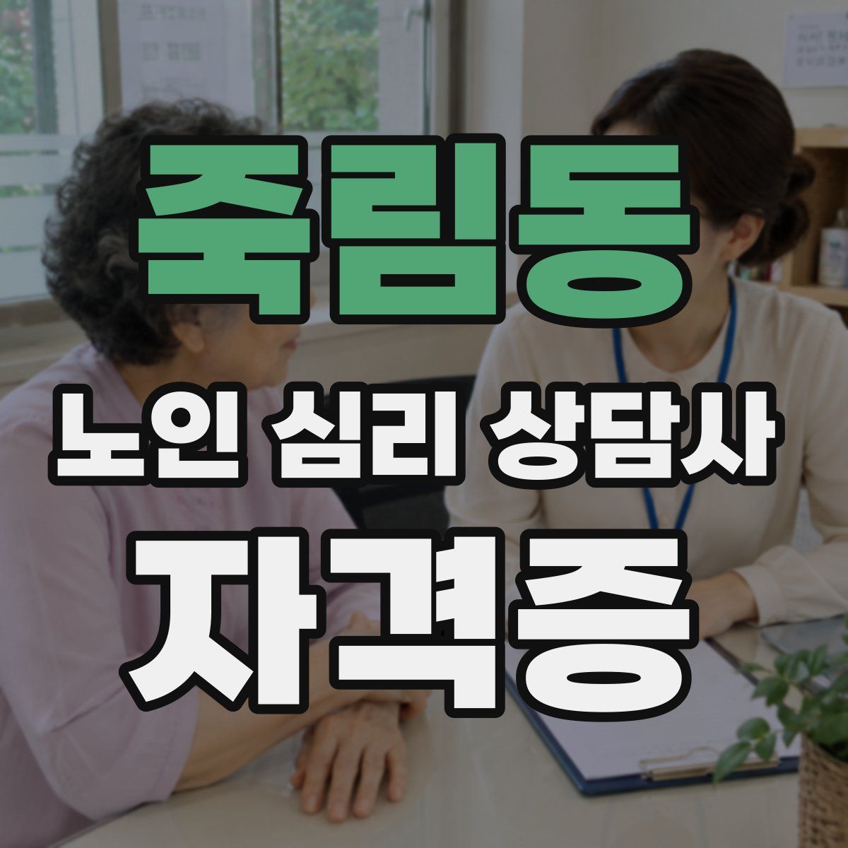 죽림동 노인 심리 상담사 자격증