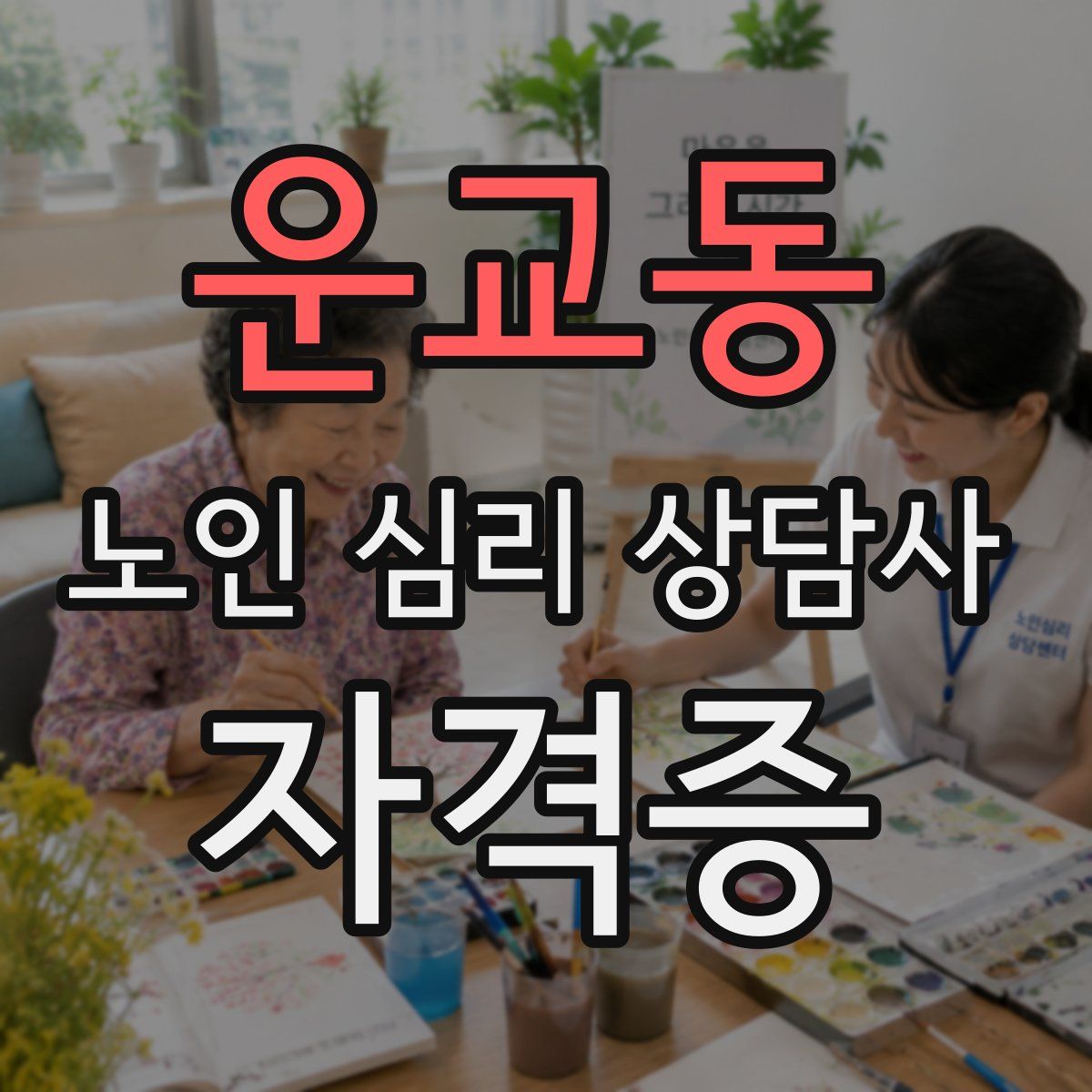 운교동 노인 심리 상담사 자격증