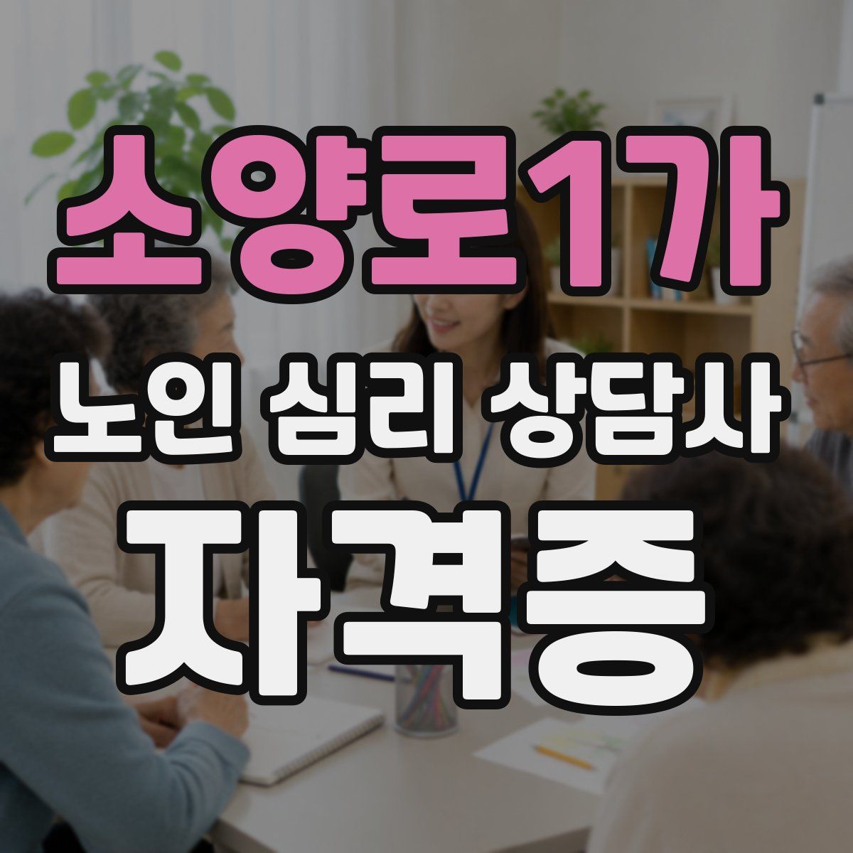 소양로1가 노인 심리 상담사 자격증