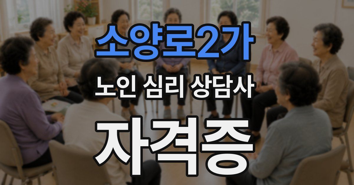 소양로2가 노인 심리 상담사 자격증