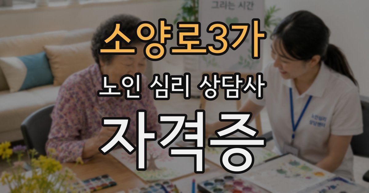 소양로3가 노인 심리 상담사 자격증