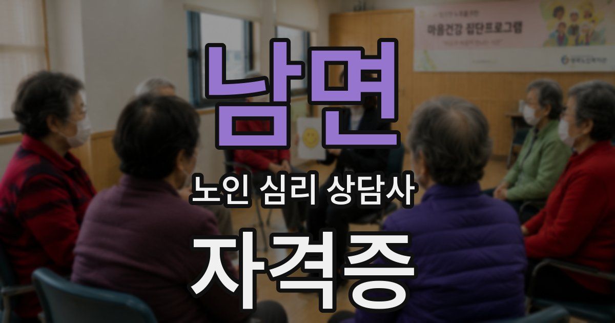 남면 노인 심리 상담사 자격증