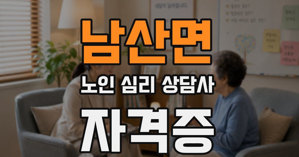 남산면 노인 심리 상담사 자격증