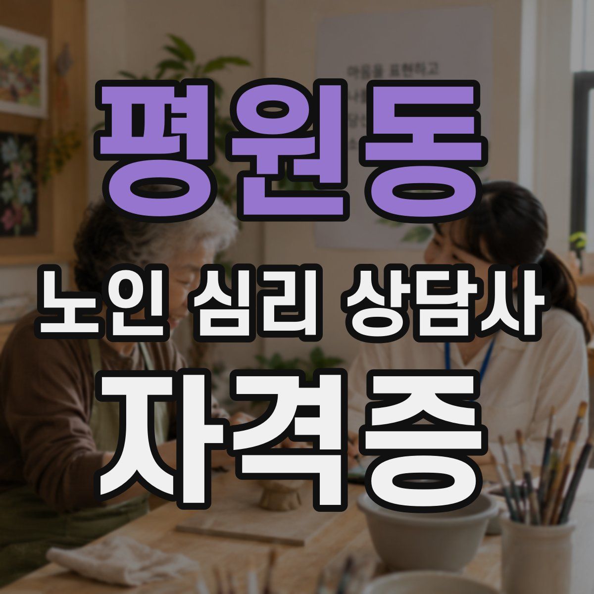 평원동 노인 심리 상담사 자격증