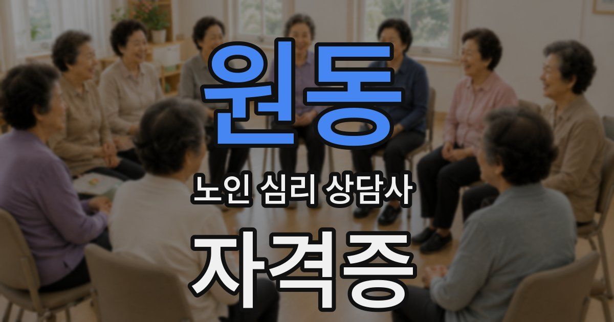원동 노인 심리 상담사 자격증