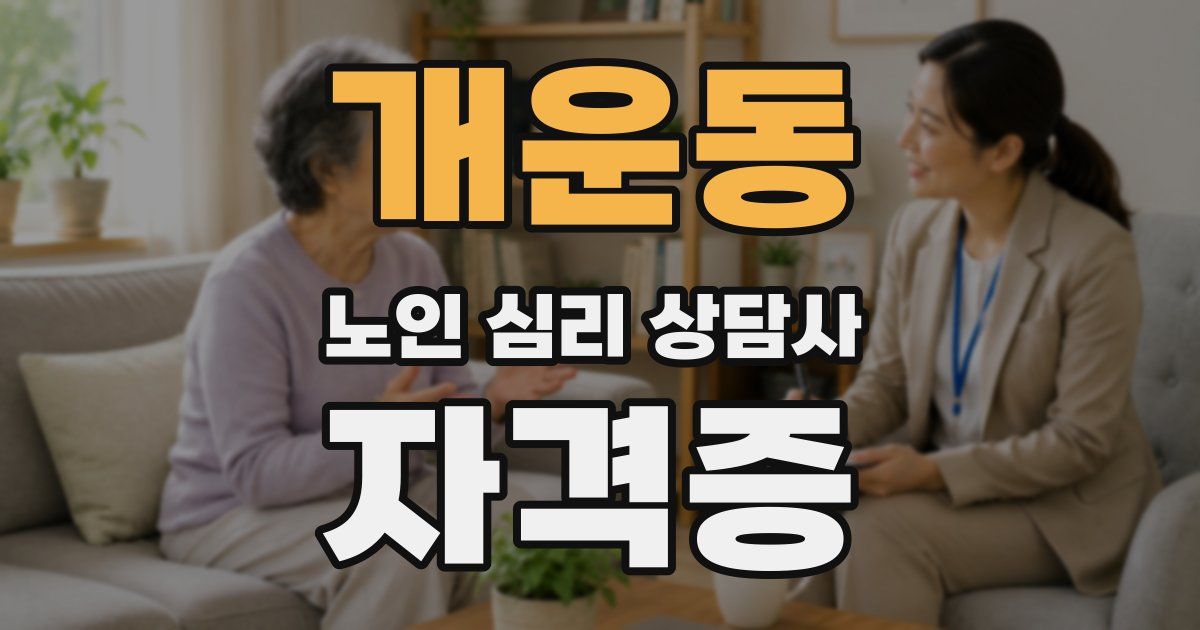 개운동 노인 심리 상담사 자격증