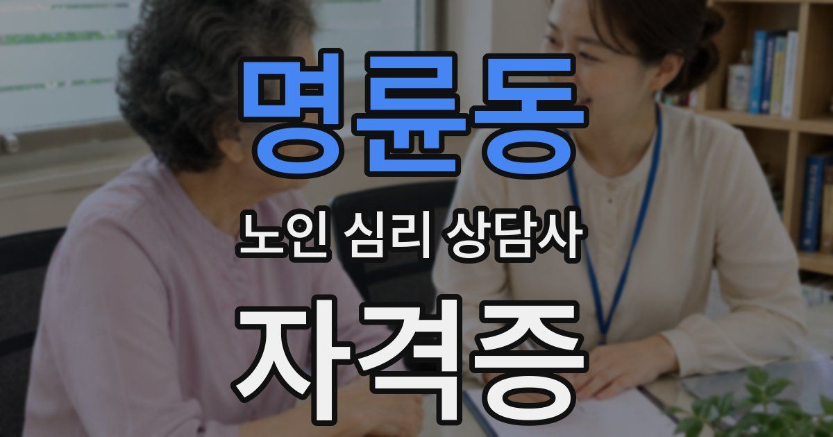 명륜동 노인 심리 상담사 자격증