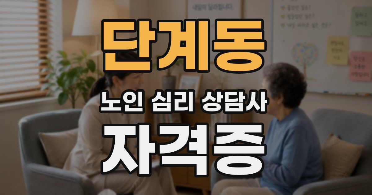 단계동 노인 심리 상담사 자격증