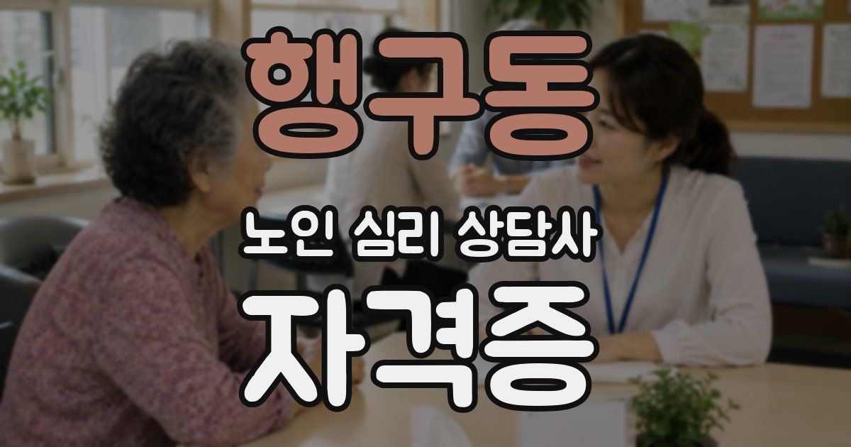 행구동 노인 심리 상담사 자격증