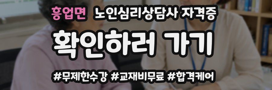 흥업면 노인 심리 상담사 자격증