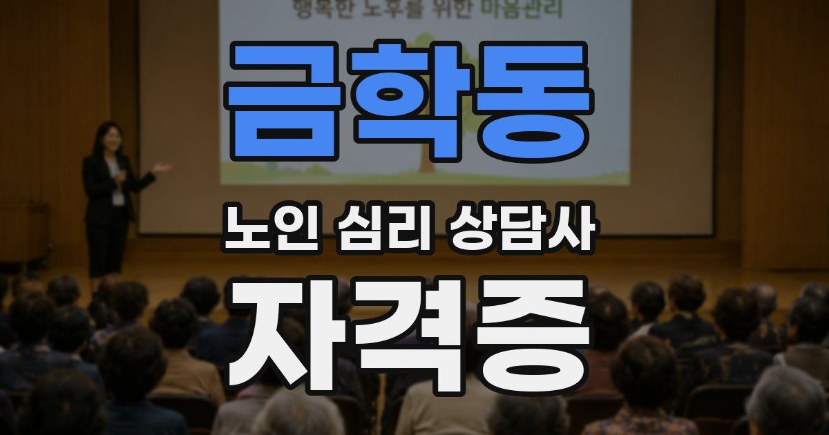 금학동 노인 심리 상담사 자격증