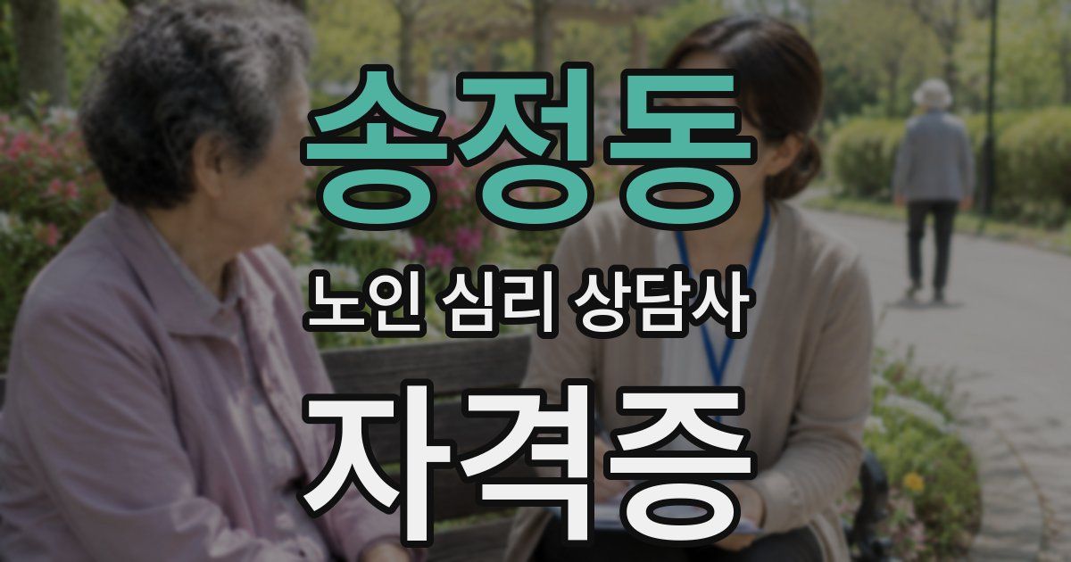 송정동 노인 심리 상담사 자격증