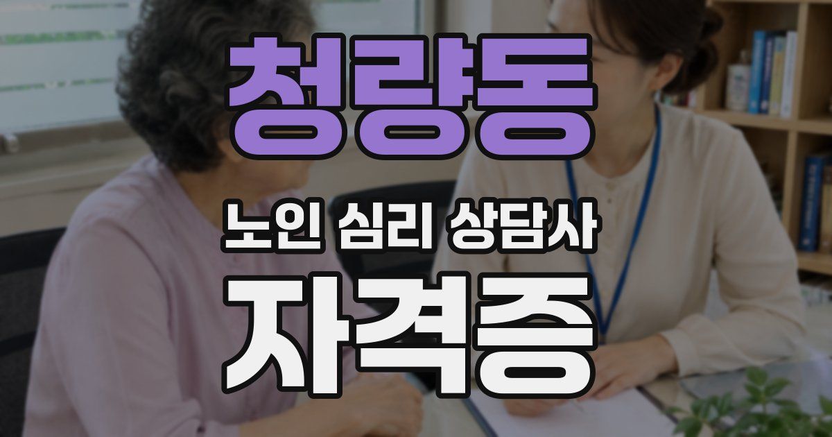 청량동 노인 심리 상담사 자격증