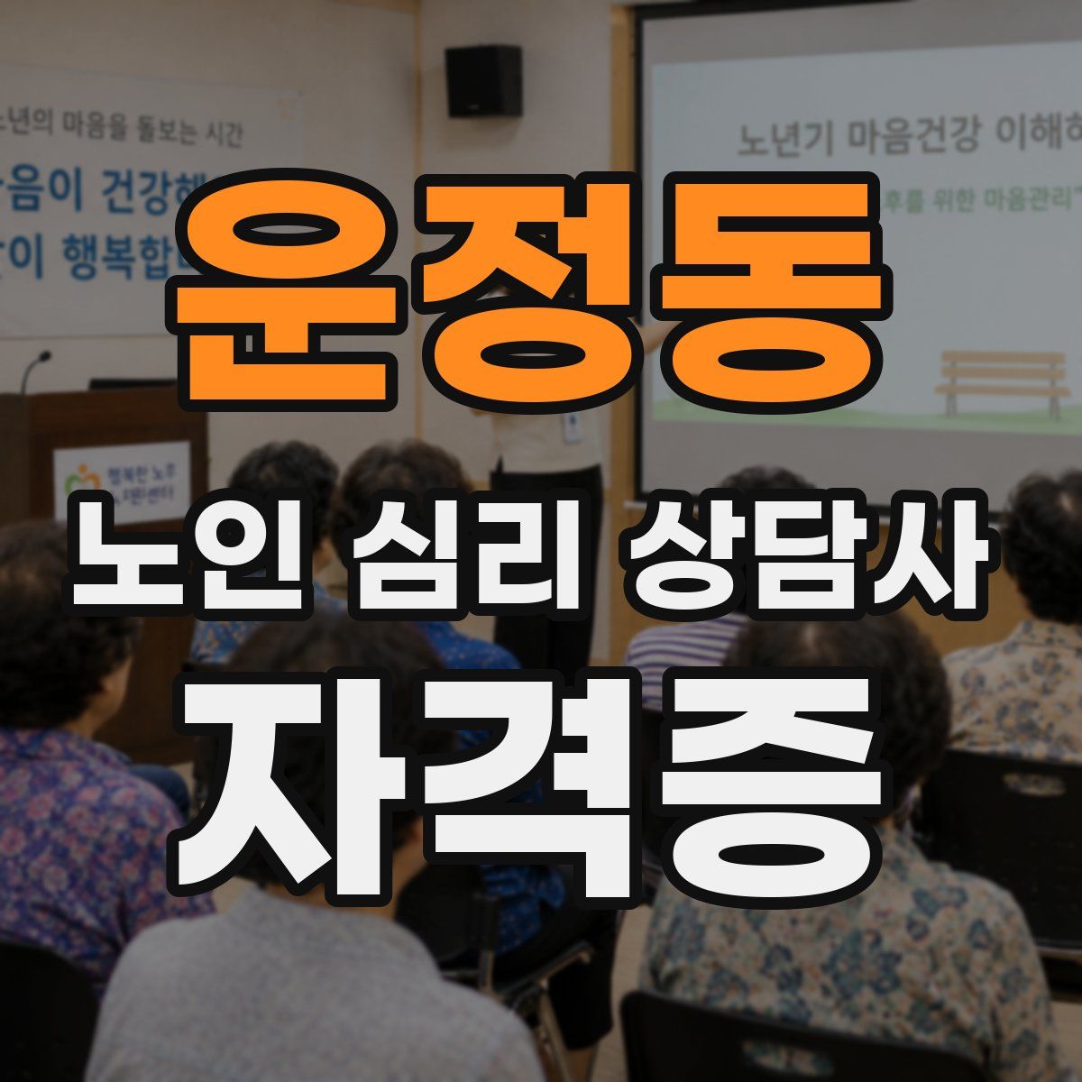 운정동 노인 심리 상담사 자격증