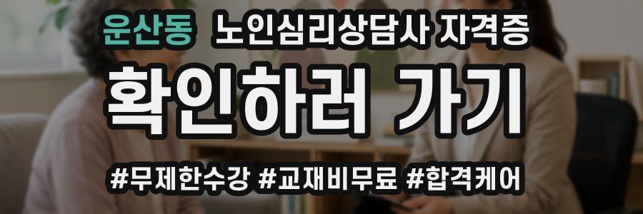 운산동 노인 심리 상담사 자격증