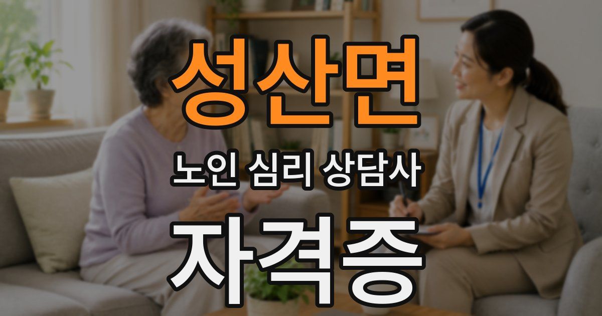 성산면 노인 심리 상담사 자격증