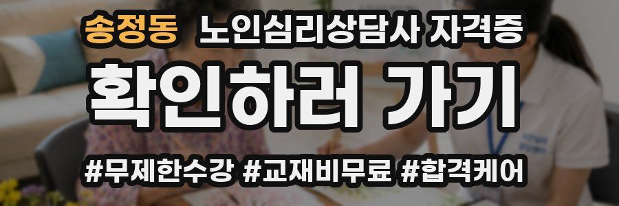 송정동 노인 심리 상담사 자격증