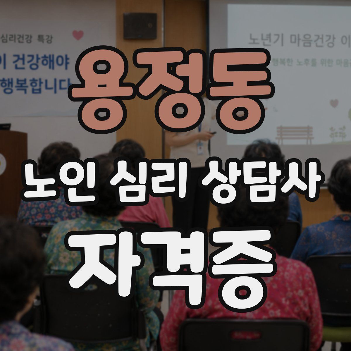 용정동 노인 심리 상담사 자격증