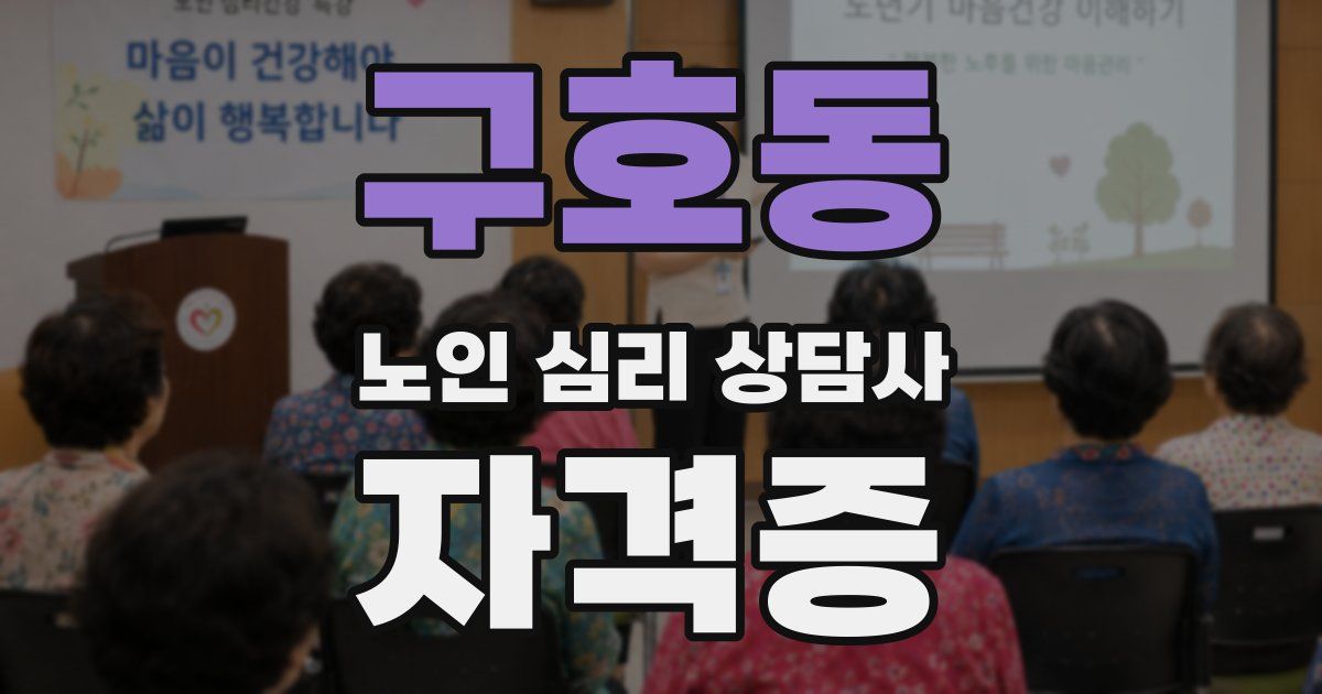 구호동 노인 심리 상담사 자격증