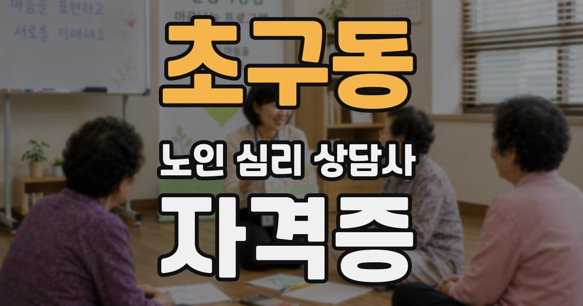초구동 노인 심리 상담사 자격증