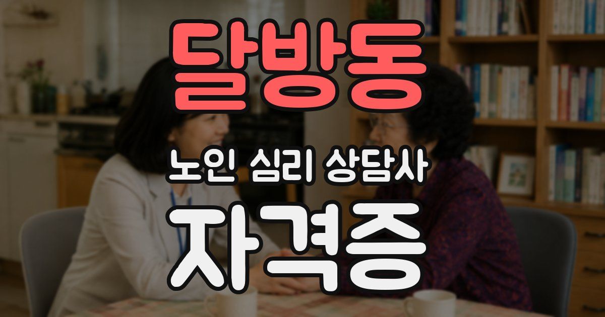 달방동 노인 심리 상담사 자격증