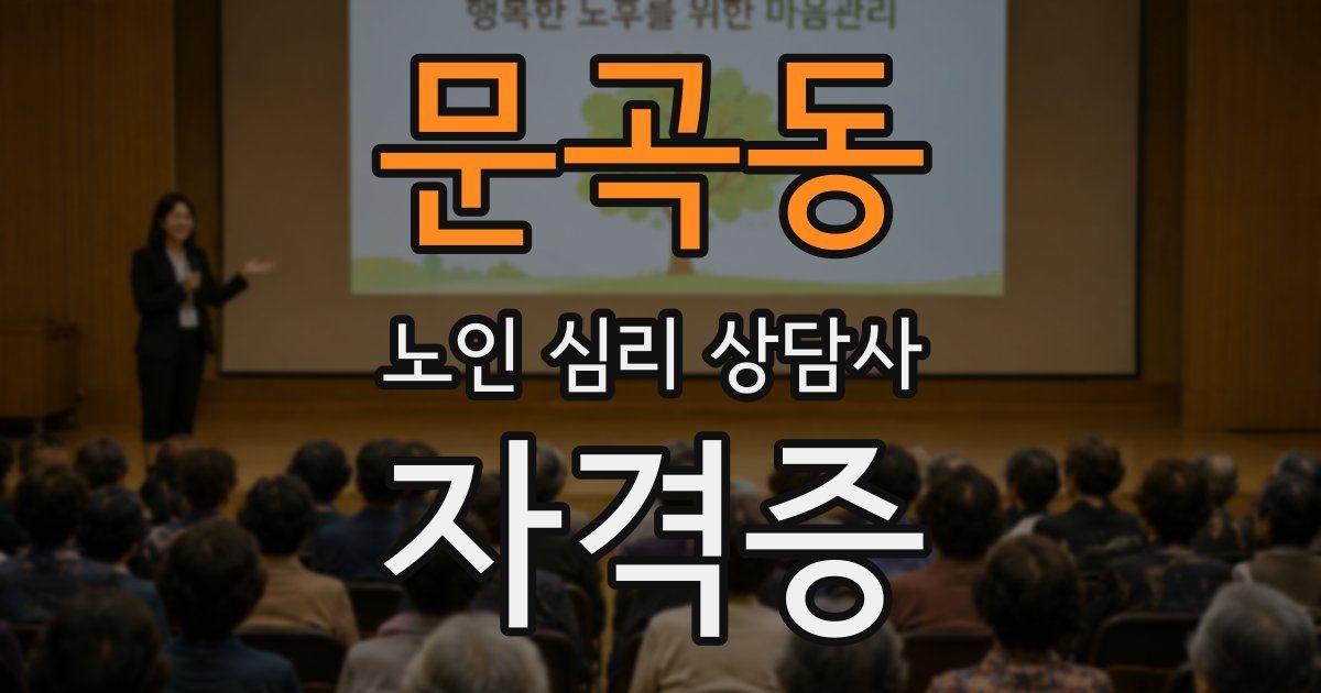 문곡동 노인 심리 상담사 자격증