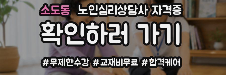 소도동 노인 심리 상담사 자격증