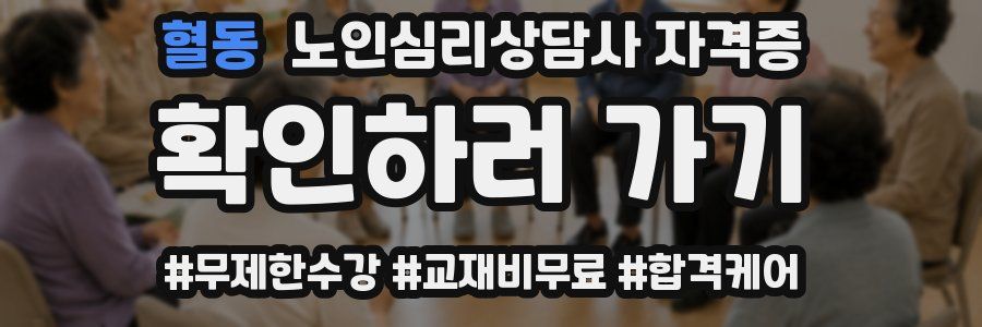 혈동 노인 심리 상담사 자격증