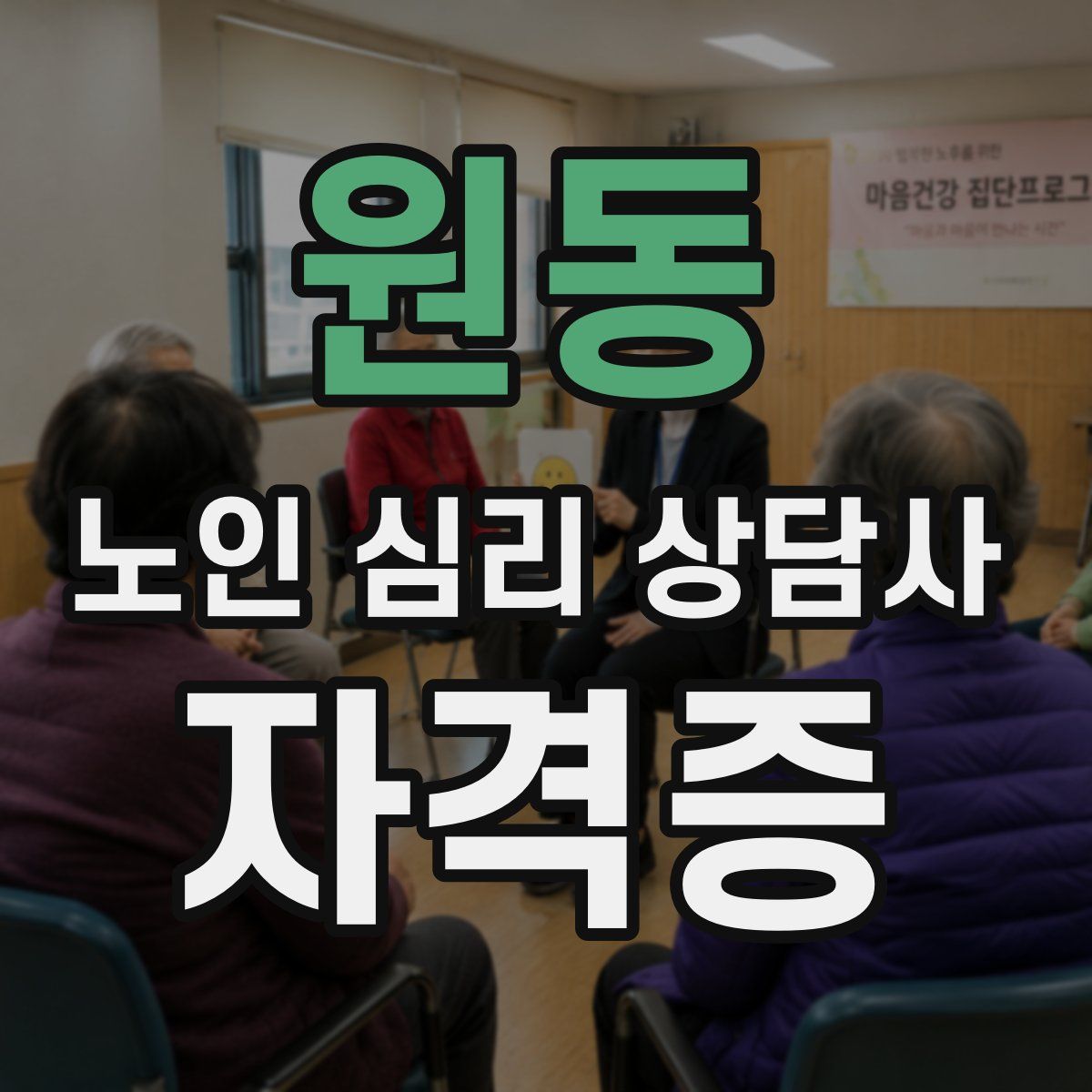 원동 노인 심리 상담사 자격증