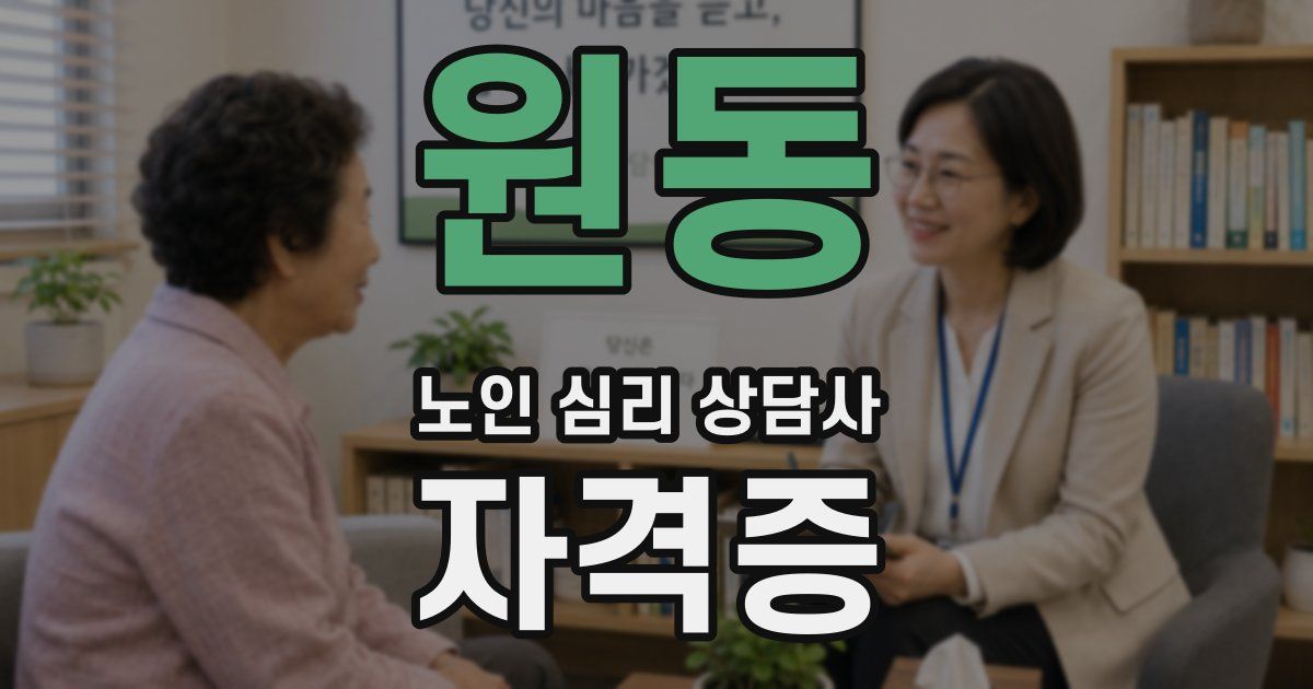 원동 노인 심리 상담사 자격증