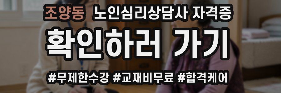 조양동 노인 심리 상담사 자격증