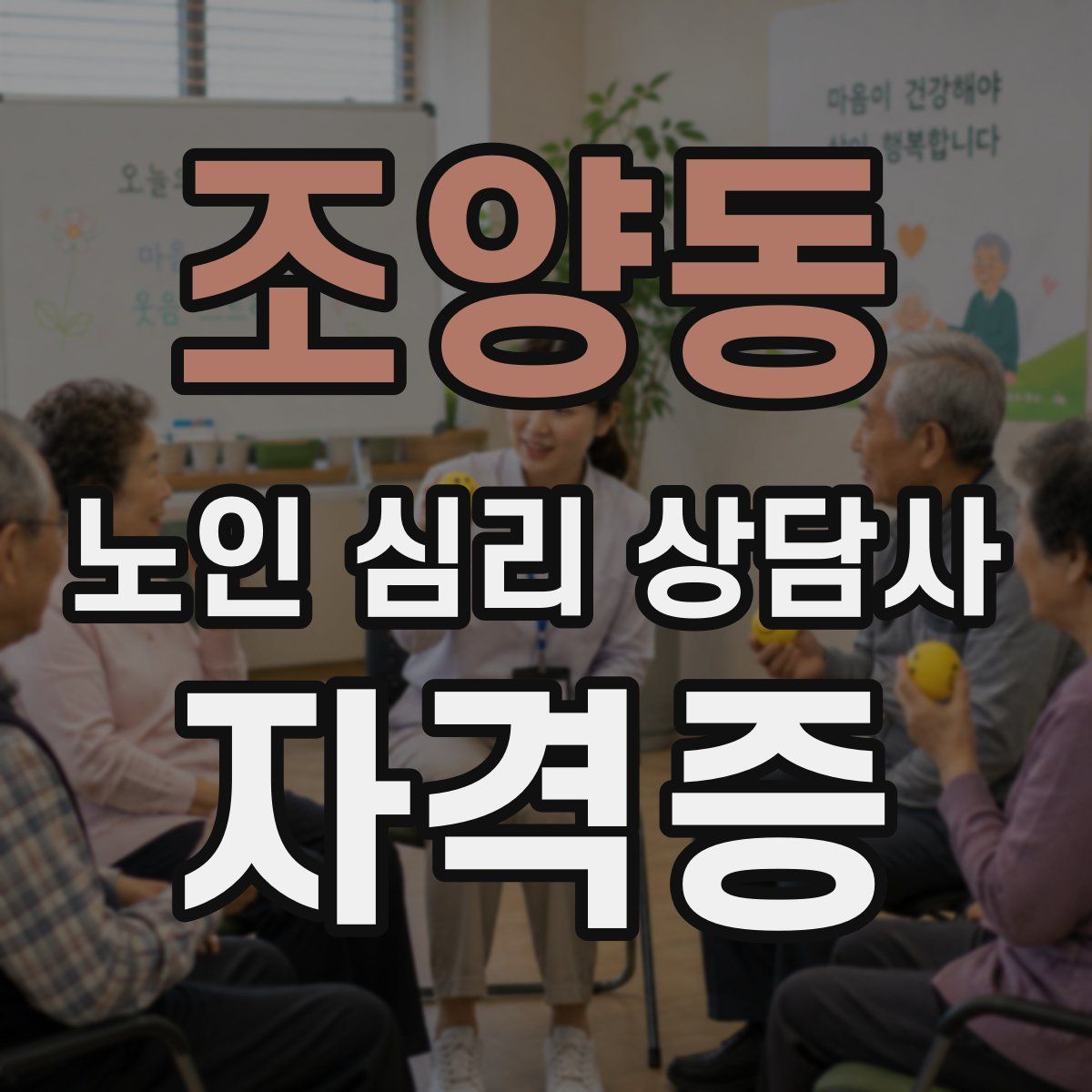 조양동 노인 심리 상담사 자격증
