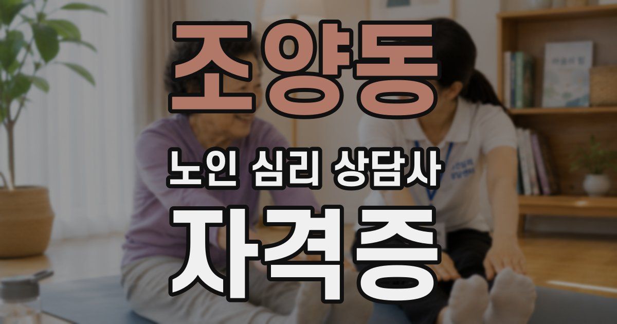 조양동 노인 심리 상담사 자격증