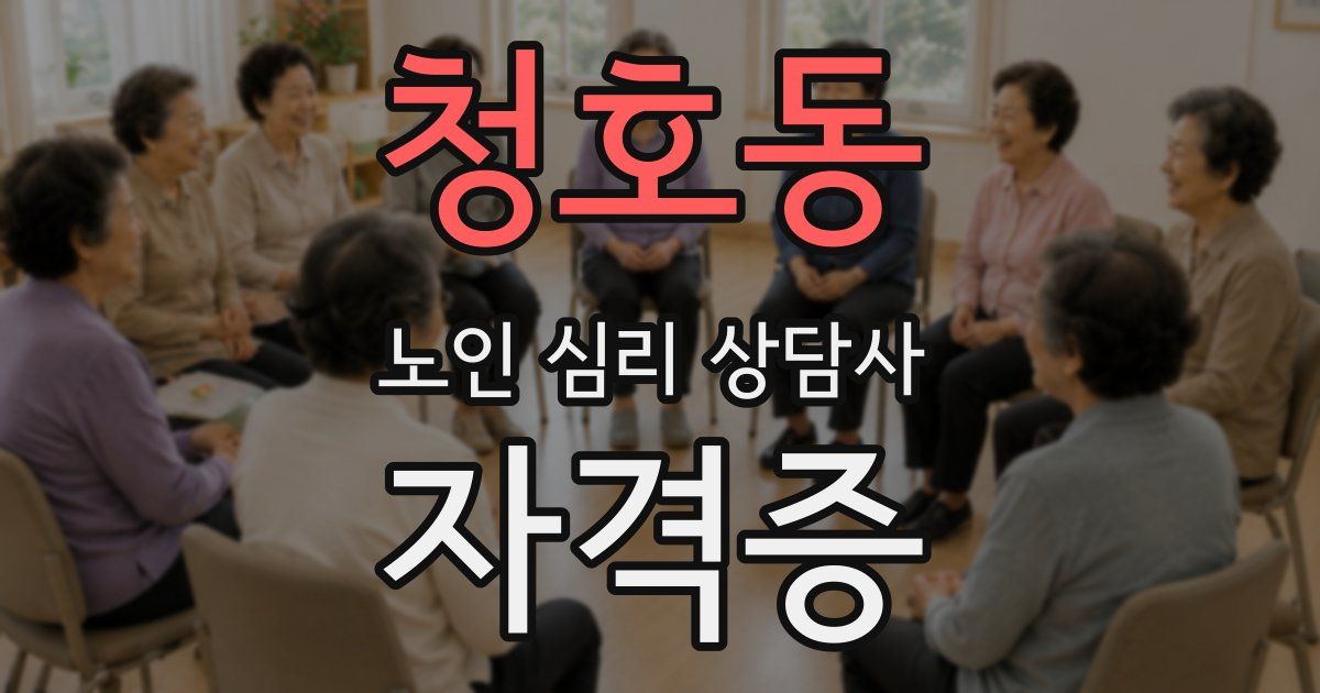청호동 노인 심리 상담사 자격증