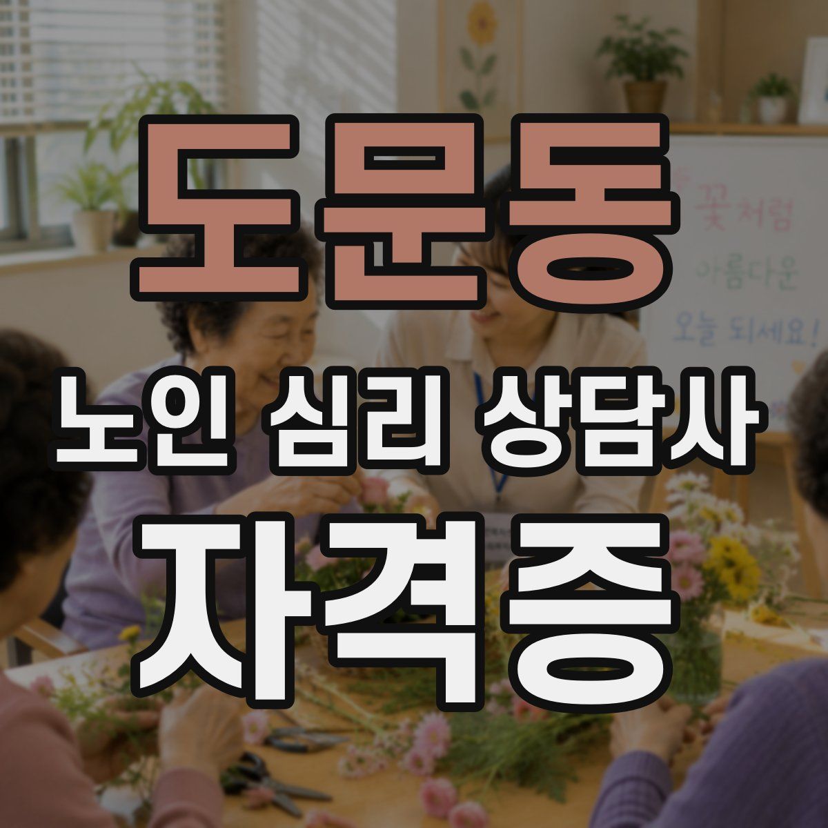 도문동 노인 심리 상담사 자격증