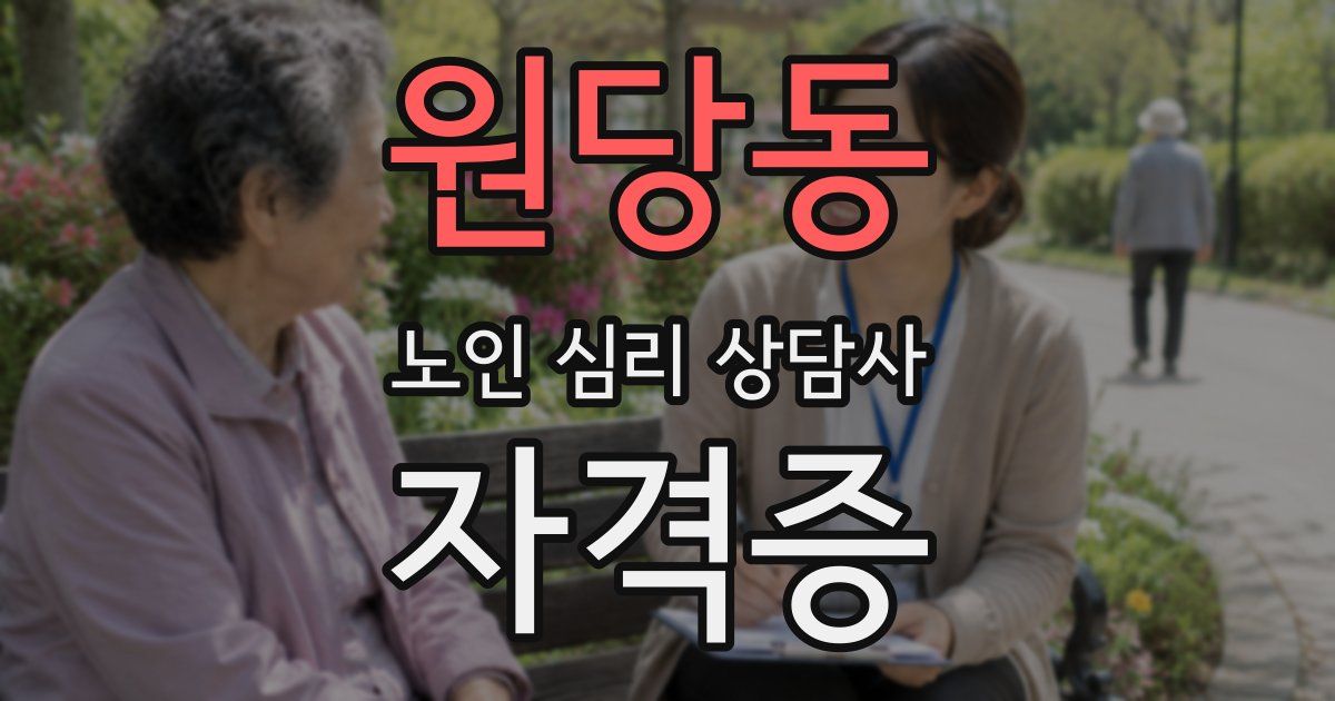 원당동 노인 심리 상담사 자격증